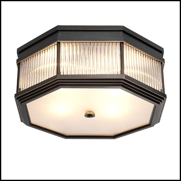 Ceiling Lamp in bronze highlight finish with clear glass and frosted glass 24-Bagatelle Bronze