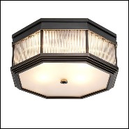 Plafonnier finition bronze brillant avec verre clair et verre finition givre 24-Bagatelle Bronze