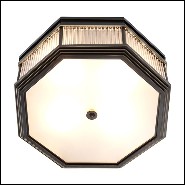 Plafonnier finition bronze brillant avec verre clair et verre finition givre 24-Bagatelle Bronze
