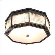 Plafonnier finition bronze brillant avec verre clair et verre finition givre 24-Bagatelle Bronze