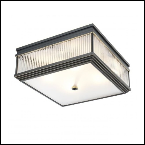 Ceiling Lamp in bronze finish with clear glass and frosted glass 24-Cornwall Bronze