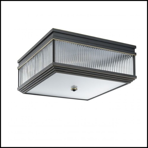 Ceiling Lamp in bronze finish with clear glass and frosted glass 24-Cornwall Bronze