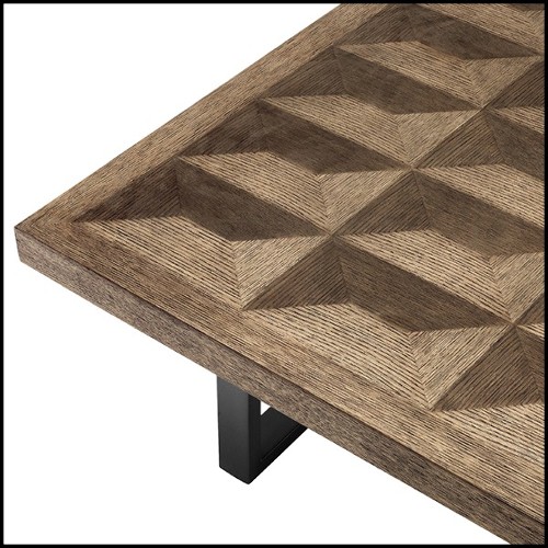 Coffee Table in stainless steel in bronze finish and oak veneer 24-Gregorio