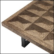 Coffee Table in stainless steel in bronze finish and oak veneer 24-Gregorio
