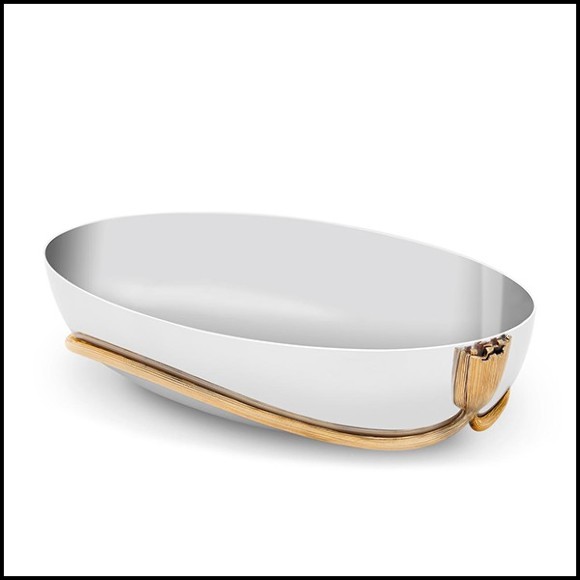 Bol en acier inoxydable poli 172-Gold Stalk Large