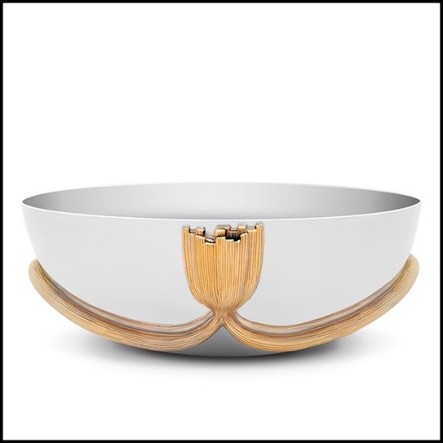 Bowl in polished stainless steel 172-Gold Stalk Large