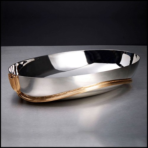 Bol en acier inoxydable poli 172-Gold Stalk Large