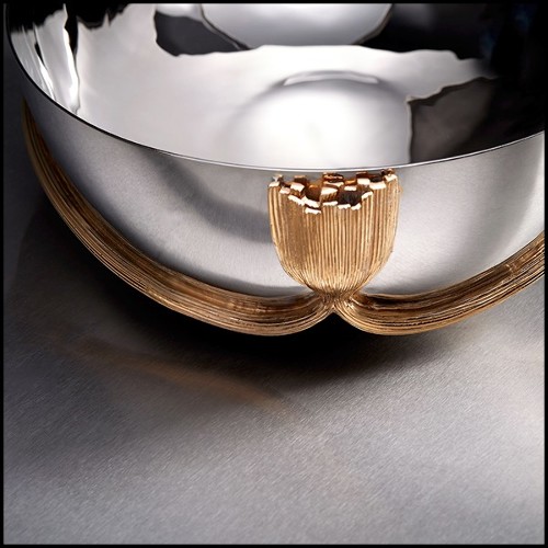 Bowl in polished stainless steel 172-Gold Stalk Large