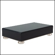Coffee Table with structure in solid mahogany wood in black lacquered finish 119-Orma