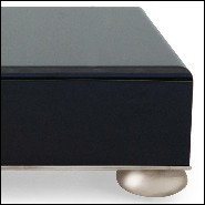 Coffee Table with structure in solid mahogany wood in black lacquered finish 119-Orma