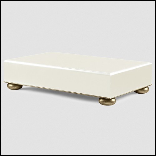 Coffee Table with structure in solid mahogany wood in black lacquered finish 119-Orma