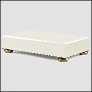 Coffee Table with structure in solid mahogany wood in black lacquered finish 119-Orma