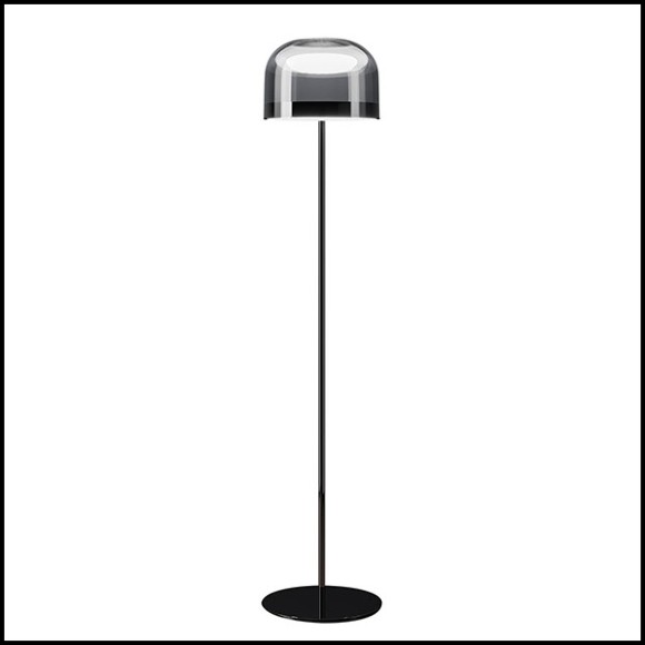 Floor Lamp with metal black chromed base 40-Sober Shade