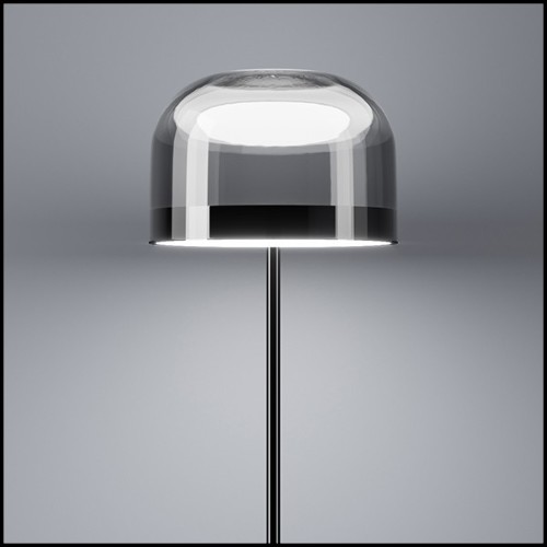 Floor Lamp with metal black chromed base 40-Sober Shade
