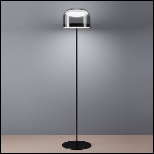 Floor Lamp with metal black chromed base 40-Sober Shade