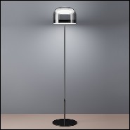 Floor Lamp with metal black chromed base 40-Sober Shade