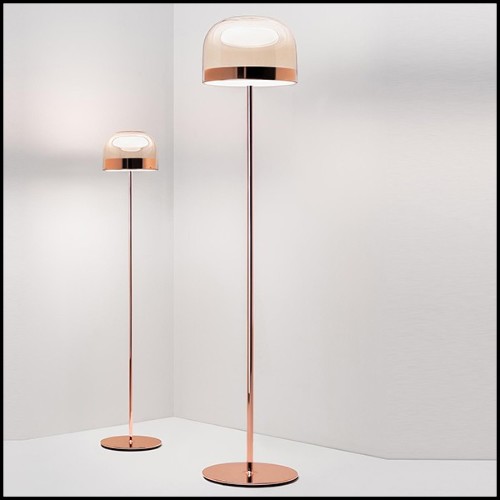 Floor Lamp with metal black chromed base 40-Sober Shade