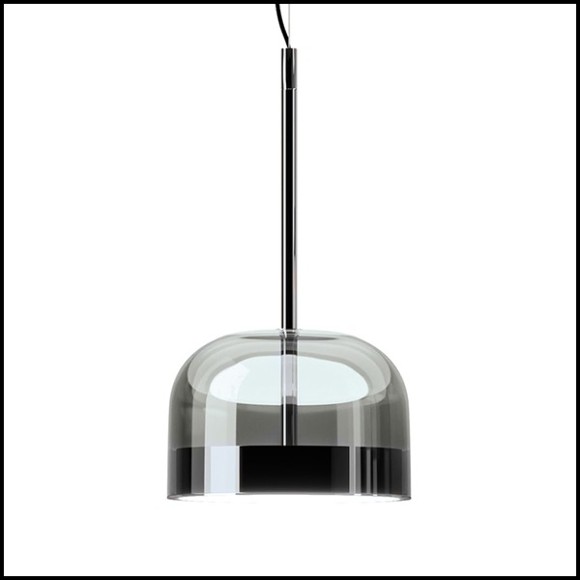 Suspension avec abat-jour en verre noir 40-Sober Shade