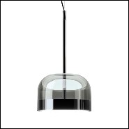 Suspension with shade in black glass 40-Sober Shade