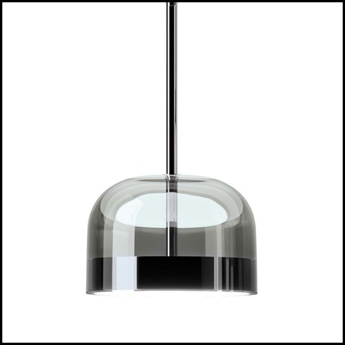 Suspension with shade in black glass 40-Sober Shade