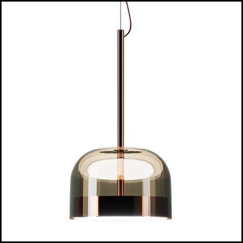 Suspension avec abat-jour en verre noir 40-Sober Shade