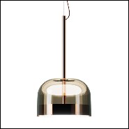 Suspension avec abat-jour en verre noir 40-Sober Shade