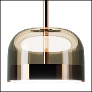Suspension with shade in black glass 40-Sober Shade