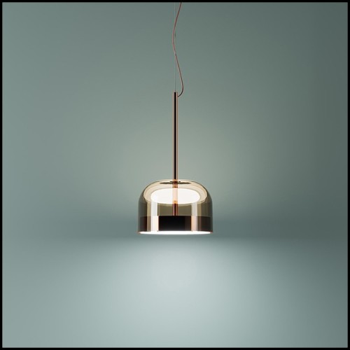 Suspension avec abat-jour en verre noir 40-Sober Shade