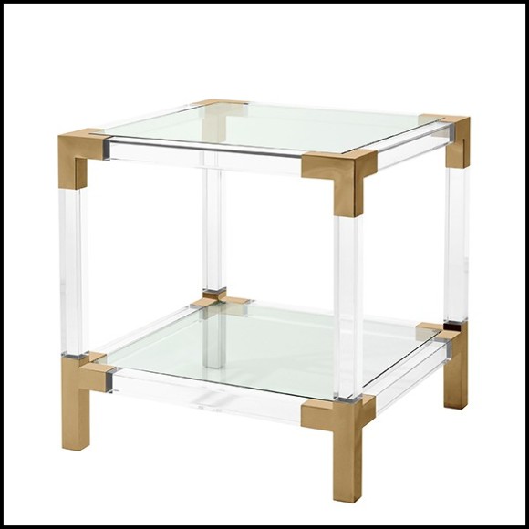 Side Table in stainless steel in brushed brass finish 24-Royalton Brass