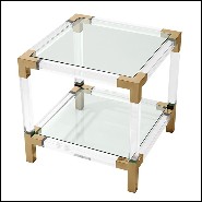 Side Table in stainless steel in brushed brass finish 24-Royalton Brass