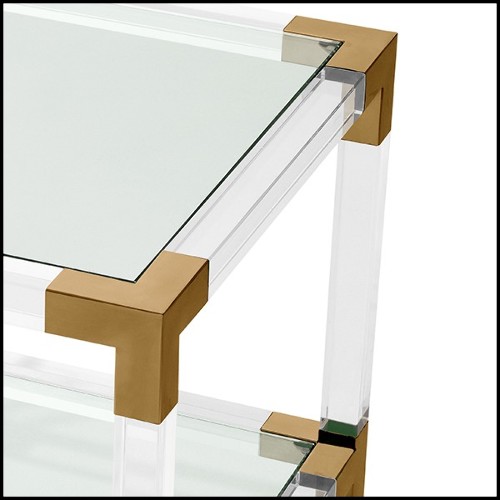 Table d'appoint en acier inoxydable finition laiton brossé 24-Royalton Brass
