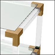 Side Table in stainless steel in brushed brass finish 24-Royalton Brass