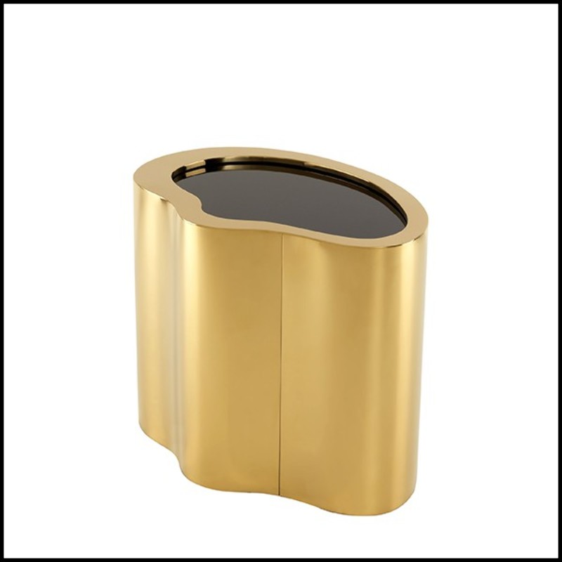 Side Table in stainless steel in gold finish 24-Gibbons