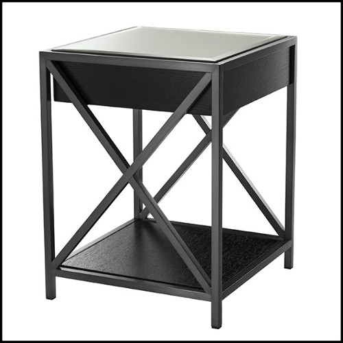 Table d'appoint en acier inoxydable finition bronze 24-Beverly Hills Bronze