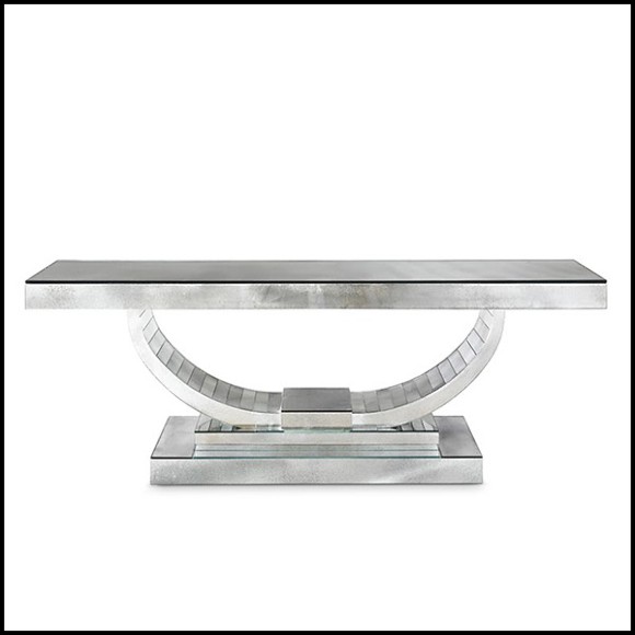 Console in solid wood and antique mirrored glass 182-Antique Moon