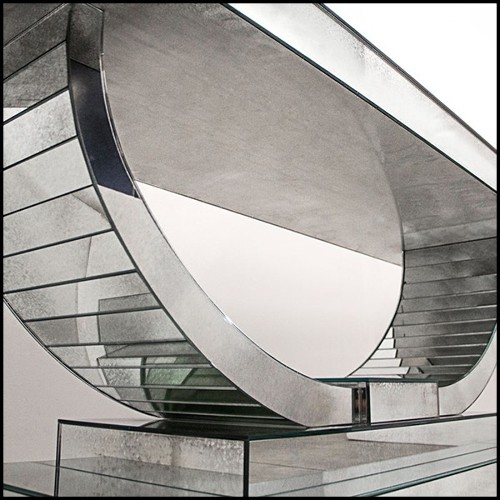 Console en bois massif et verre miroir finition antique 182-Antique Moon