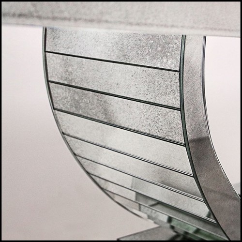 Console en bois massif et verre miroir finition antique 182-Antique Moon