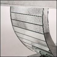 Console en bois massif et verre miroir finition antique 182-Antique Moon