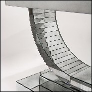 Console en bois massif et verre miroir finition antique 182-Antique Moon