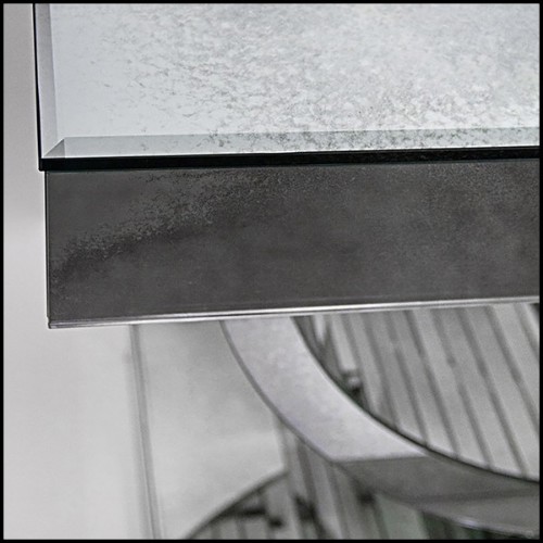 Console en bois massif et verre miroir finition antique 182-Antique Moon