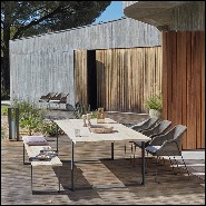 Outdoor Chair in PCSTS and wicker 48-Mood Hazel