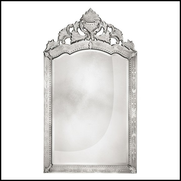 Mirror in solid wood and bevelled antique mirrored glass 182-Lily