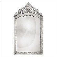 Mirror in solid wood and bevelled antique mirrored glass 182-Lily