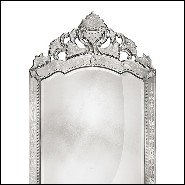 Miroir en bois massif et miroir biseauté finition antique 182-Lily
