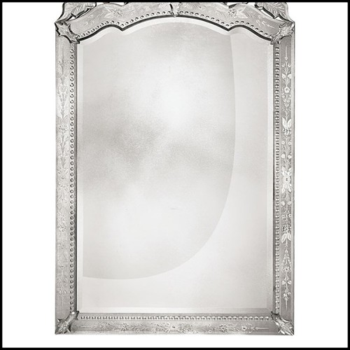 Miroir en bois massif et miroir biseauté finition antique 182-Lily