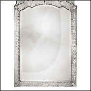 Miroir en bois massif et miroir biseauté finition antique 182-Lily