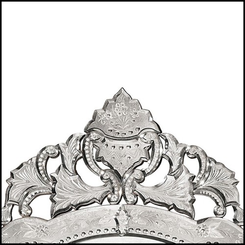 Miroir en bois massif et miroir biseauté finition antique 182-Lily