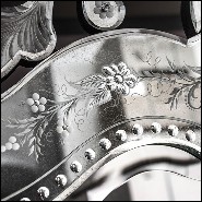 Miroir en bois massif et miroir biseauté finition antique 182-Lily