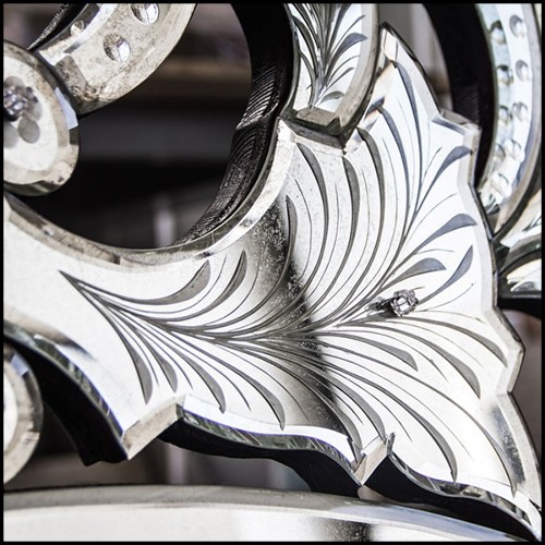 Miroir en bois massif et miroir biseauté finition antique 182-Lily