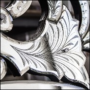 Miroir en bois massif et miroir biseauté finition antique 182-Lily